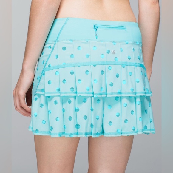 Lululemon Pace Setter Skirt 4-way Stretch Stripe Dot Printed Angel Blue 10 Tall! - Picture 2 of 10